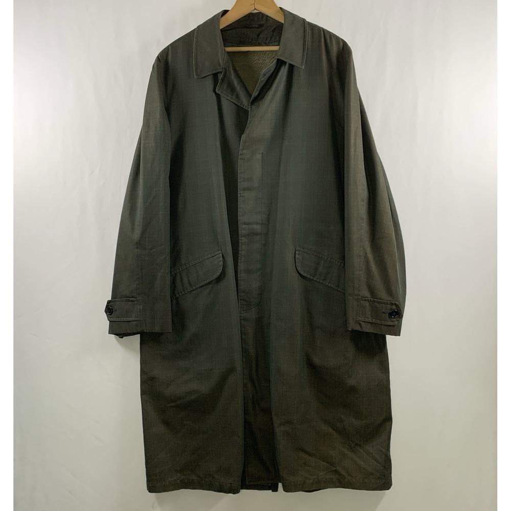 Vintage 60s 70s Duffield All Weather Coat Mens Plaid Raincoat Sz L Zip Out Liner